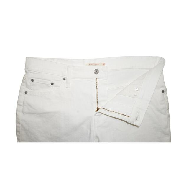 Levi’s White Mid Length Denim Shorts – Women’s Size 32 - Picture 2 of 5